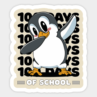 100 Days of school typography featuring a Dabbing Penguin #3 Sticker